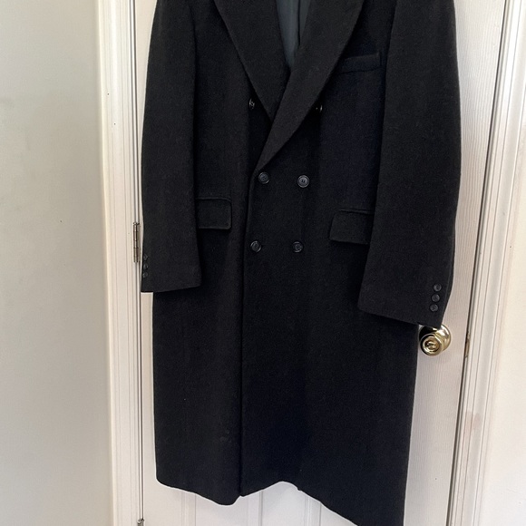 Cashmere Blend Men’s Long Winter Coat Charcoal Gray Size 46 Regular - Picture 4 of 9